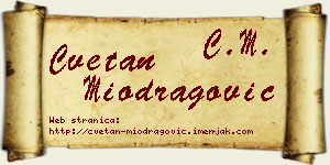 Cvetan Miodragović vizit kartica
